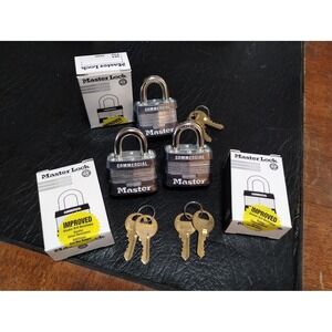 Master Lock 3KA Commercial Padlock Set of 3 Laminated Steel Keyed Alike 3900 Key